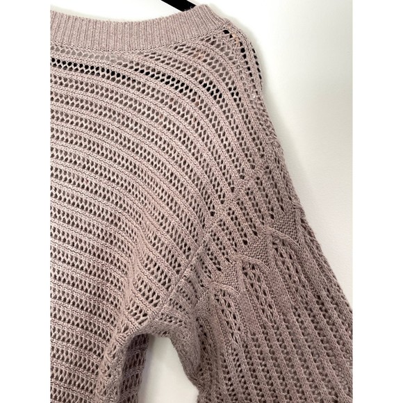 Mystree Open Knit Mohair Blend Neutral Boho Sweater Size Medium - Large A54 - Picture 5 of 10